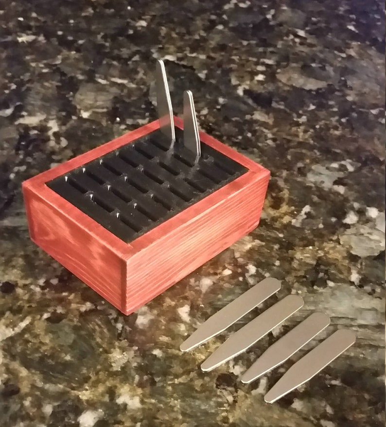 Collar Stay Holder Dark Cherry Stain Etsy