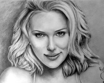 Commission custom-made A2 realistic drawing portrait sketch in graphite pencil from photo