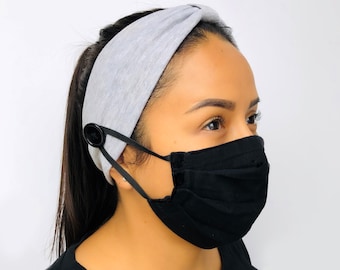 Button Headband, Soft Fabric, Ear Saver