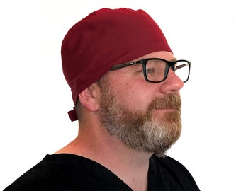 Mens Surgical cap with buttons, Chef cap for men, Medical scrubs hat print, Dental Doctor RN cap, mans scrub cap, Nurse hat, Scrub caps