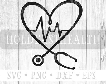 Stethoscope Heartbeat SVG, Nurse Life Cut File (Digital Download)