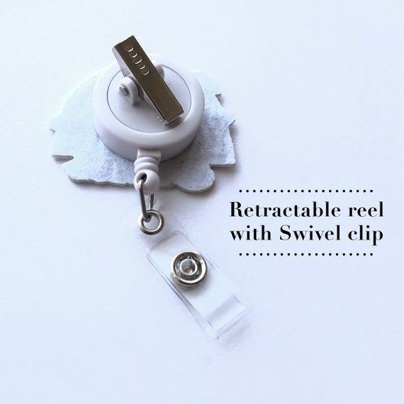 Chill Pill Felt Badge Reel, Embroidered ID Tag View 3