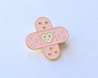 Band-Aid Heart Enamel Pin, Cute Nurse RN Gift