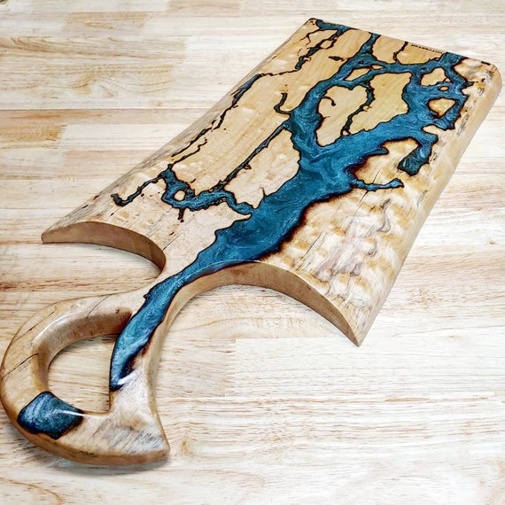 Figured Maple Charcuterie Board Rectangular Medium Live Etsy