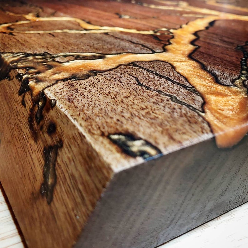 Fractal River Table Square Live Edge Coffee Table Epoxy River Fractal