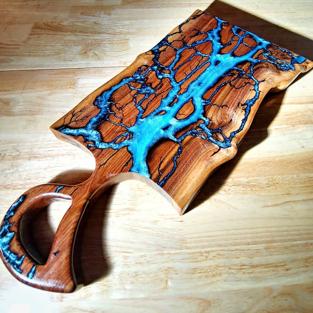 Walnut and Epoxy Weave Charcuterie Board