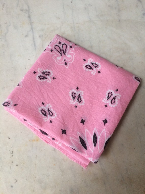 Vintage Unisex Pink Paisley Bandana