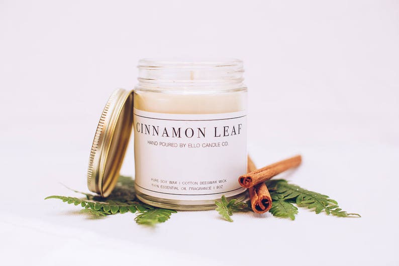 Essential Oil Soy Candle Cinnamon Leaf Etsy