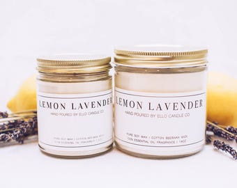 Essential Oil Soy Candle - Lemon Lavender