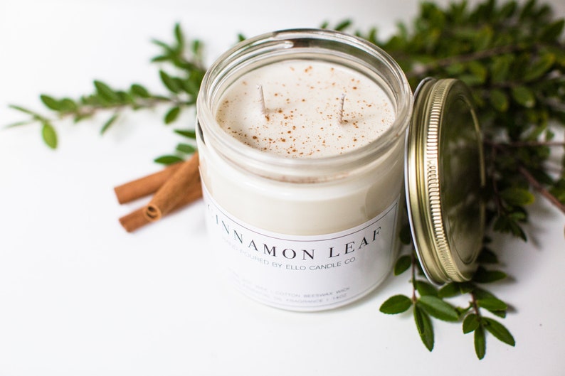 Essential Oil Soy Candle Cinnamon Leaf Etsy