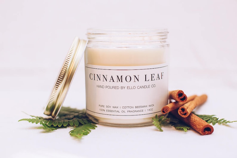 Essential Oil Soy Candle Cinnamon Leaf Etsy