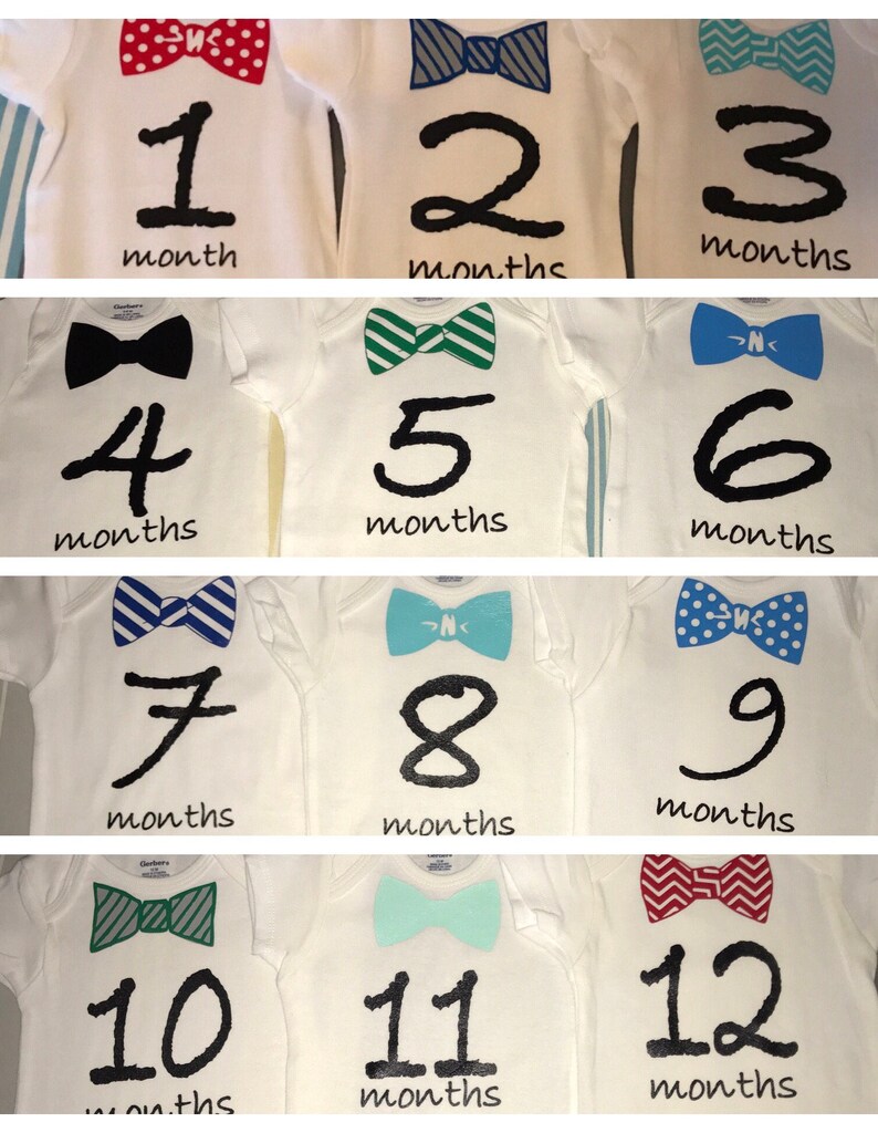 Baby boy month milestone onesies / monthly onesies / baby Etsy
