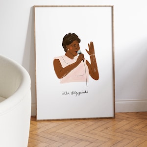Ella Fitzgerald DIGITAL Print Download | Portrait Illustration | Art Printable | Jazz Posters | Wall Art | Music Art | Blues Singers