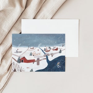 Christmas Card with envelope | Winter Village | Holiday cards | Winter Greetings | Greeting Card | Cozy Cards | Christmas Gifts