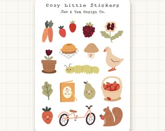 Cottagecore Sticker Sheet | Spring | Garden Stickers | Cozy Stationary | Matte Stickers | Planner Stickers | Bullet Journal Stickers