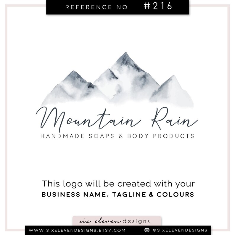Mountain Logo Handmade Logo Hills Logo Soaps Logo Premade Etsy