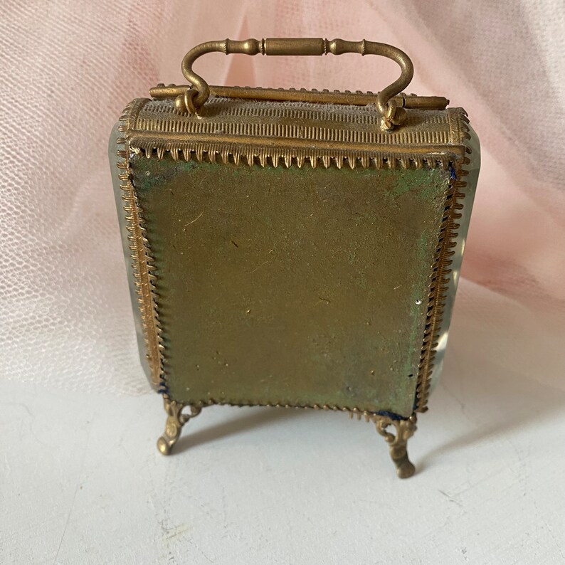 RARE Antique Beveled Glass Pocket Watch Holder Jewelry Box Etsy