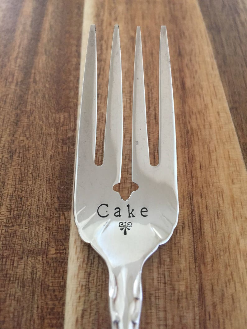 Cake and Pie ~ Vintage ~ Hand Stamped ~ Fork Set