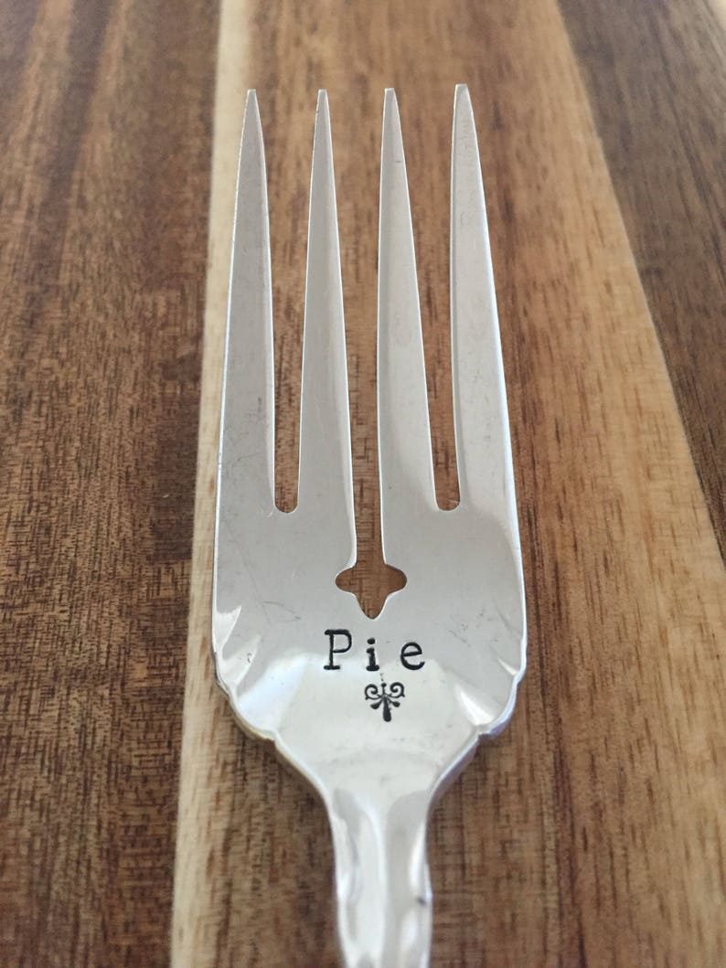Cake and Pie ~ Vintage ~ Hand Stamped ~ Fork Set