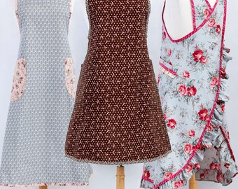 K4301 Kwik Sew 4301 or S9312 Simplicity 9312 Sewing Pattern Misses&#39; Wraparound Aprons 3 Styles Sizes XS-XL Bust 83-107 cm Tablier