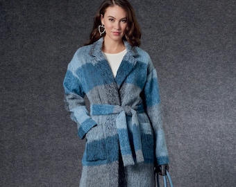 V1758 Vogue 1758 SEWING PATTERN Misses' Loose-Fitting Lined Coat Vest Sizes 8-16 or 16-24 31664511298 / 31664511304