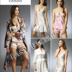 V8888 VOGUE 8888 Sewing Pattern Misses' EASY Robe Camisole Slip Panties Sleepwear Lingerie Sizes 6-14/14-22 Peignoir Culotte 31664472964