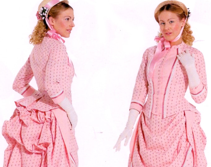 Patron De Couture Burda 7880 - Robe Historique Style 1880 Avec Tournure - Taille Femmes 10 à 22