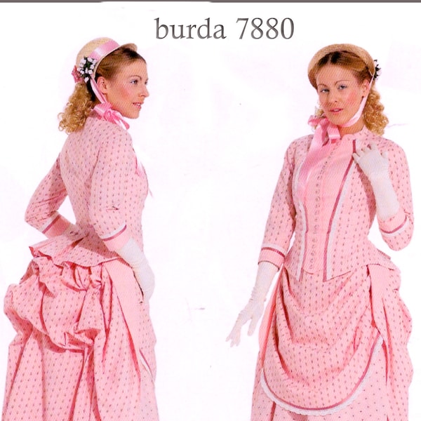 Burda 7880 Sewing Pattern Misses' Historical Victorian Era Costume 1886-1888 Jacket Overskirt Skirt Bustle Sizes 10-22 4011199078806