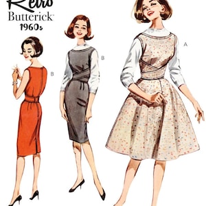 B6955 Sewing Pattern Retro 1960s Vintage Dresses Sizes 8-16 or 18-26 Butterick 6955 - Etsy B6955 Sewing Pattern Retro 1960s Vintage Dresses Sizes 8-16 or 18-26 Butterick 6955 - Etsy