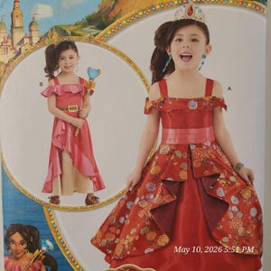 NEW OOP Sewing Pattern Kids' Disney Elena Avalor Sizes 3-8 Costume