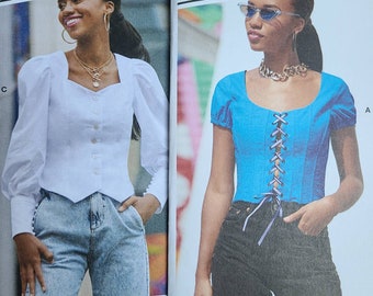 Sewing Pattern Misses' Tops Long Sleeves Blouse Zipped Corset M8181 M8182 Sizes 6-14 or 16-24 McCall's 8181 McCall's 8182 Your Choice