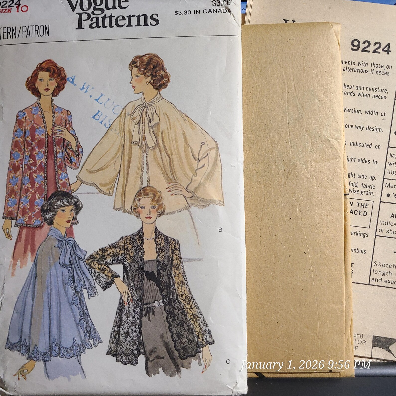 VOGUE VTG Sewing Pattern Misses' Evening Jackets Size 10 - Etsy