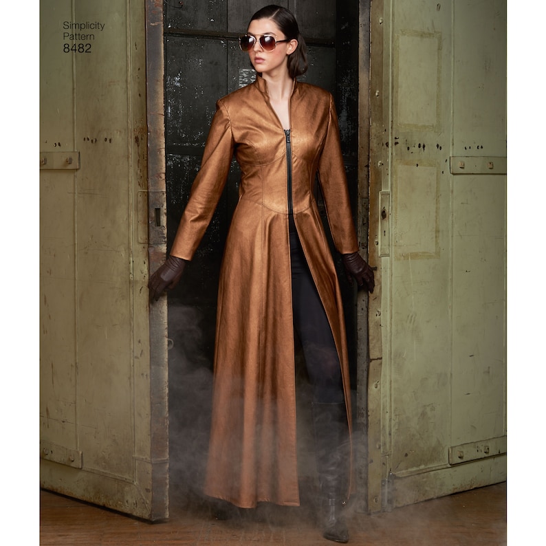 S8482 Sewing Pattern Misses' the Matrix Costume Trench Hooded Zipped ...