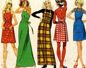 S9739 Sewing Pattern Vintage 1970s Misses Jumper Wrap-Dresses Simplicity 9739 Sizes XS-XL JIFFY Very Easy