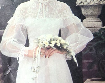 V2816 NINA RICCI Sewing Pattern VTG 1980s Designer  Romantic Bridal Special Occasion Dress B32.5" / 83 cm Size 10 Vogue 2816 Paris Original