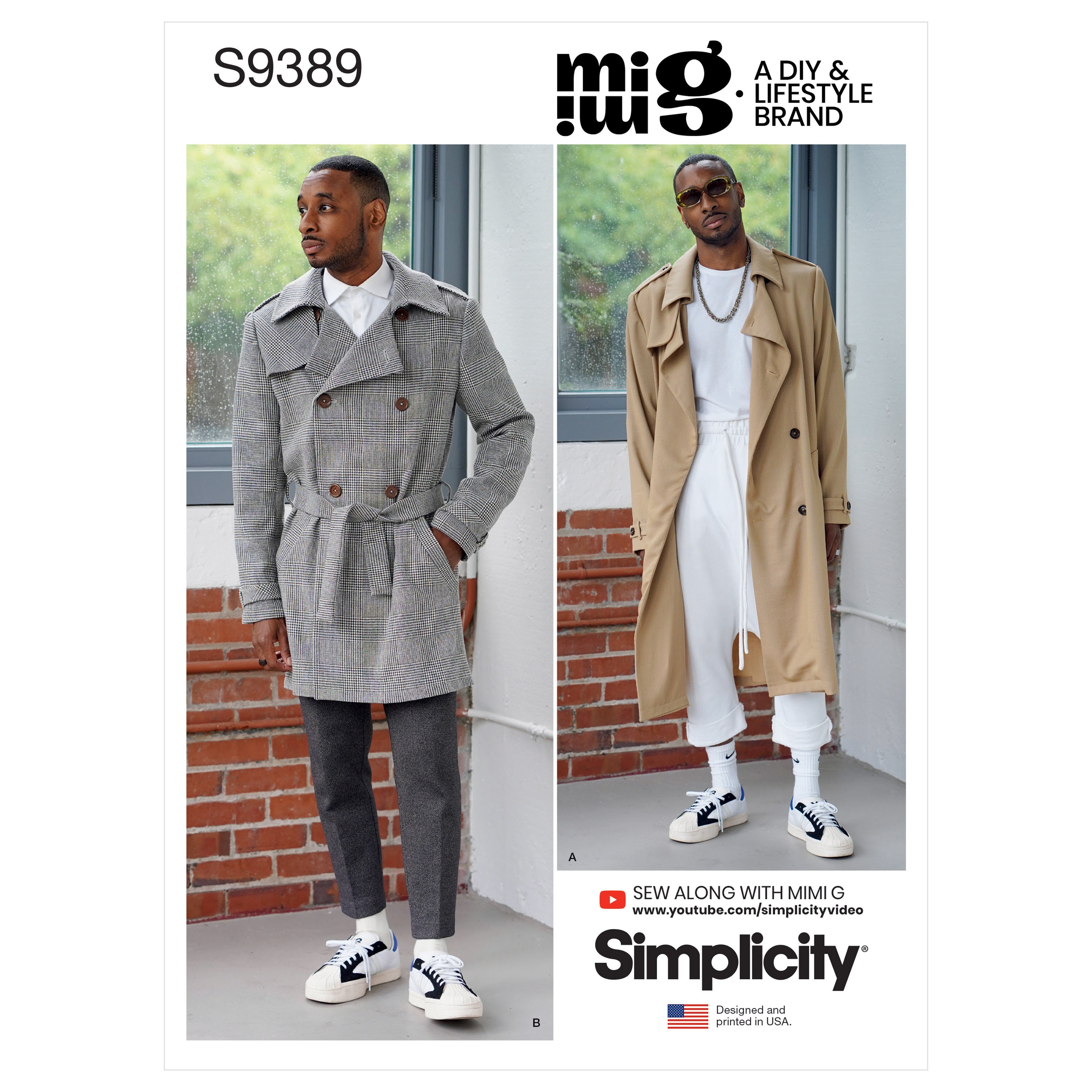 S9389 Sewing Pattern Simplicity 9389 Men's Trench Coat in 2