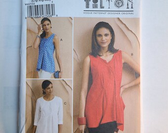 V9317 Vogue 9317 Sewing  Pattern EASY Designer Marcy Tilton Loose-Fitting Tops Sizes 4-14/16-26 31664475552 31664475569 OOP