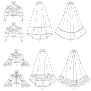 B5970 Sewing Pattern Victorian Historic Early 20th Century Costume Corsage Top Skirt Sizes 8-16/16-24 Butterick 5970 Titanic 31664451785 image 7
