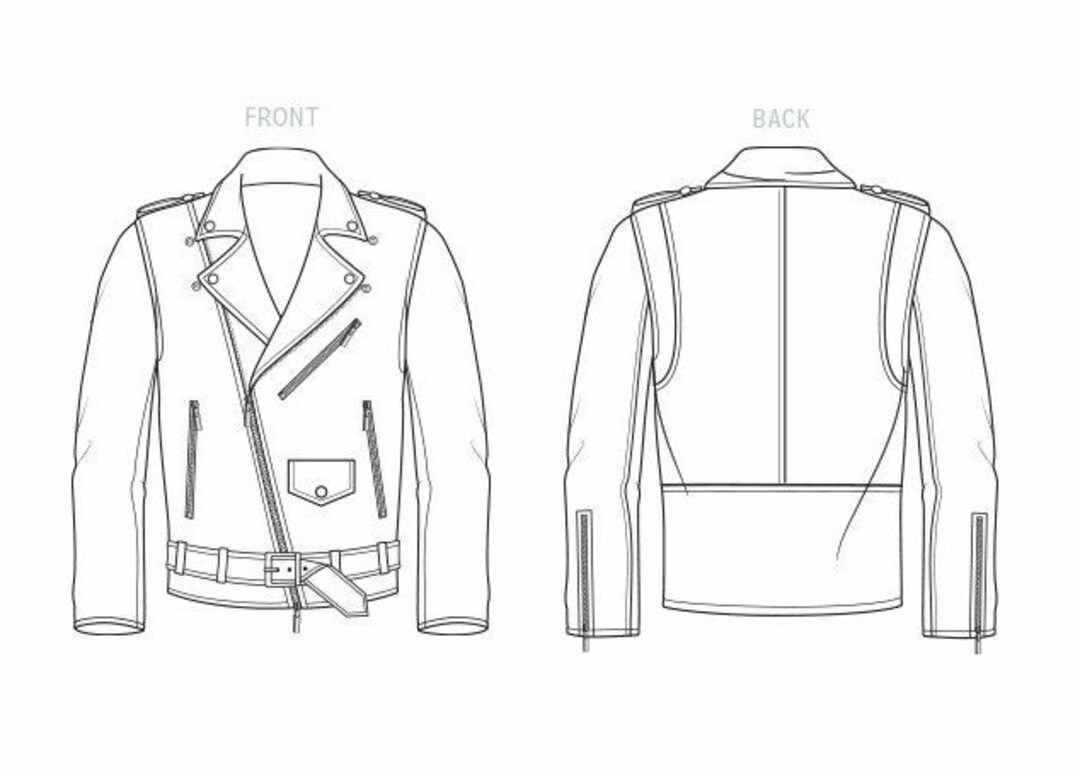 ME2011 Sewing Pattern Men's Motorcycle Jacket Sizes 3442 or 4452 Knowme by Mimig Norris Danta