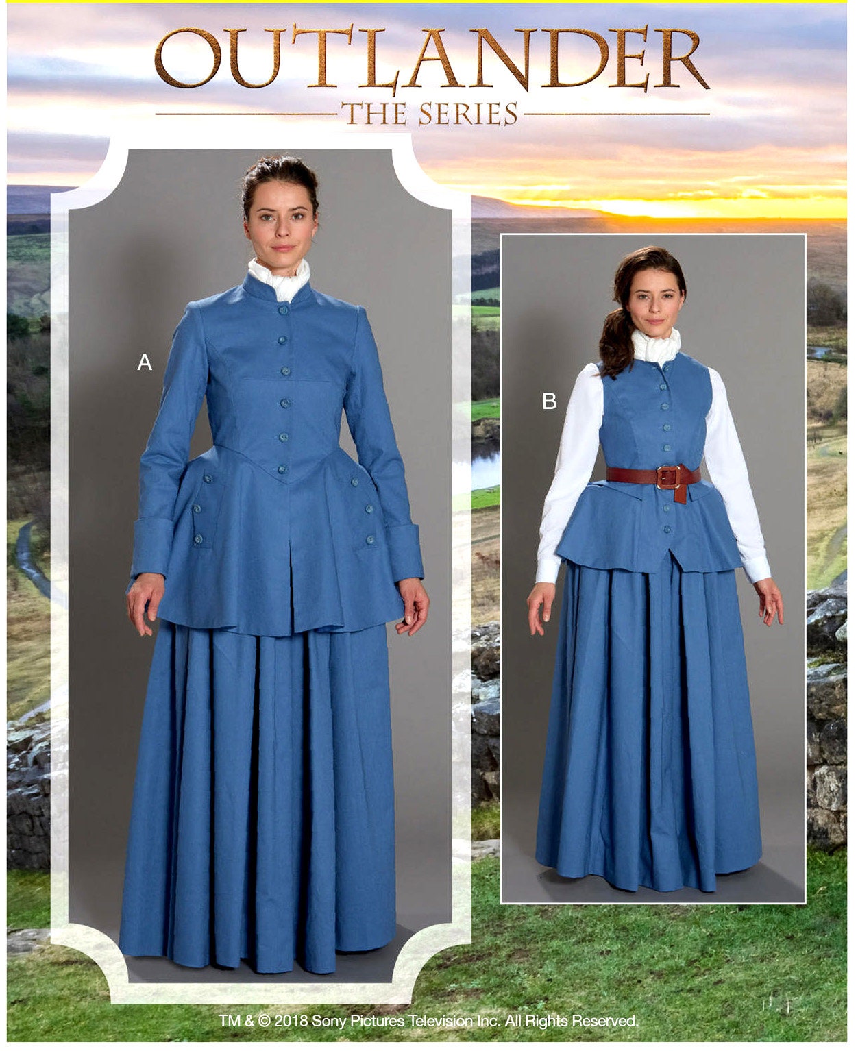 UNUSED OOP Sewing Pattern Georgian Historic Misses' Costume Dress Claire Outlander Bat Suit Sizes 6-14 McCall's 7965 23795598194 OOP
