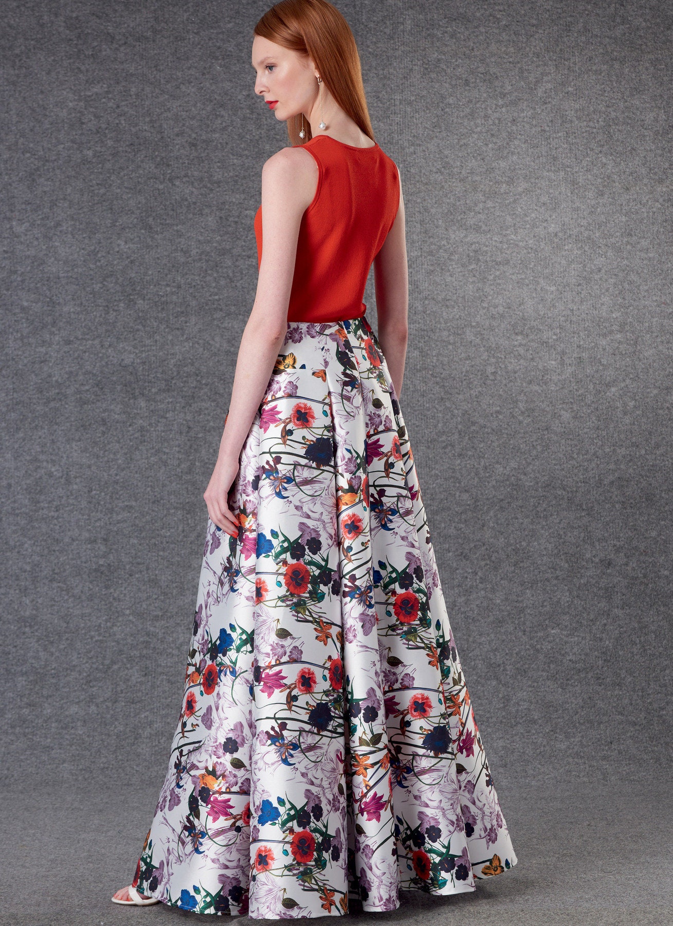 CHACOTT - 新品未開封ウノアNoble skirt variationLサイズグレープ layered wool maxi skirt, Designer swing skirt for winter