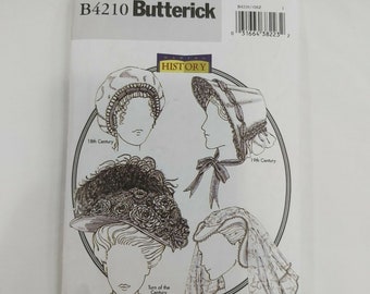 B4210 Sewing Pattern Misses' Historical Renaissance Victorian 18th 19th Century Elizabethan 4 Costume Hats OOP FF 31664382232 Butterick 4210