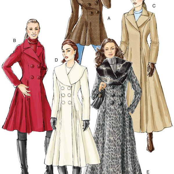 V1971 Sewing Pattern Misses' Lined Fitted EASY Coats Vogue 1971 Basic Design Sizes 6-14 or 14-22