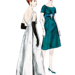 V1965 Vogue 1965 Sewing Pattern Vintage 1960&#39;s Design Misses&#39; Special Occasion One Piece Dress Sizes 8-16/18-26