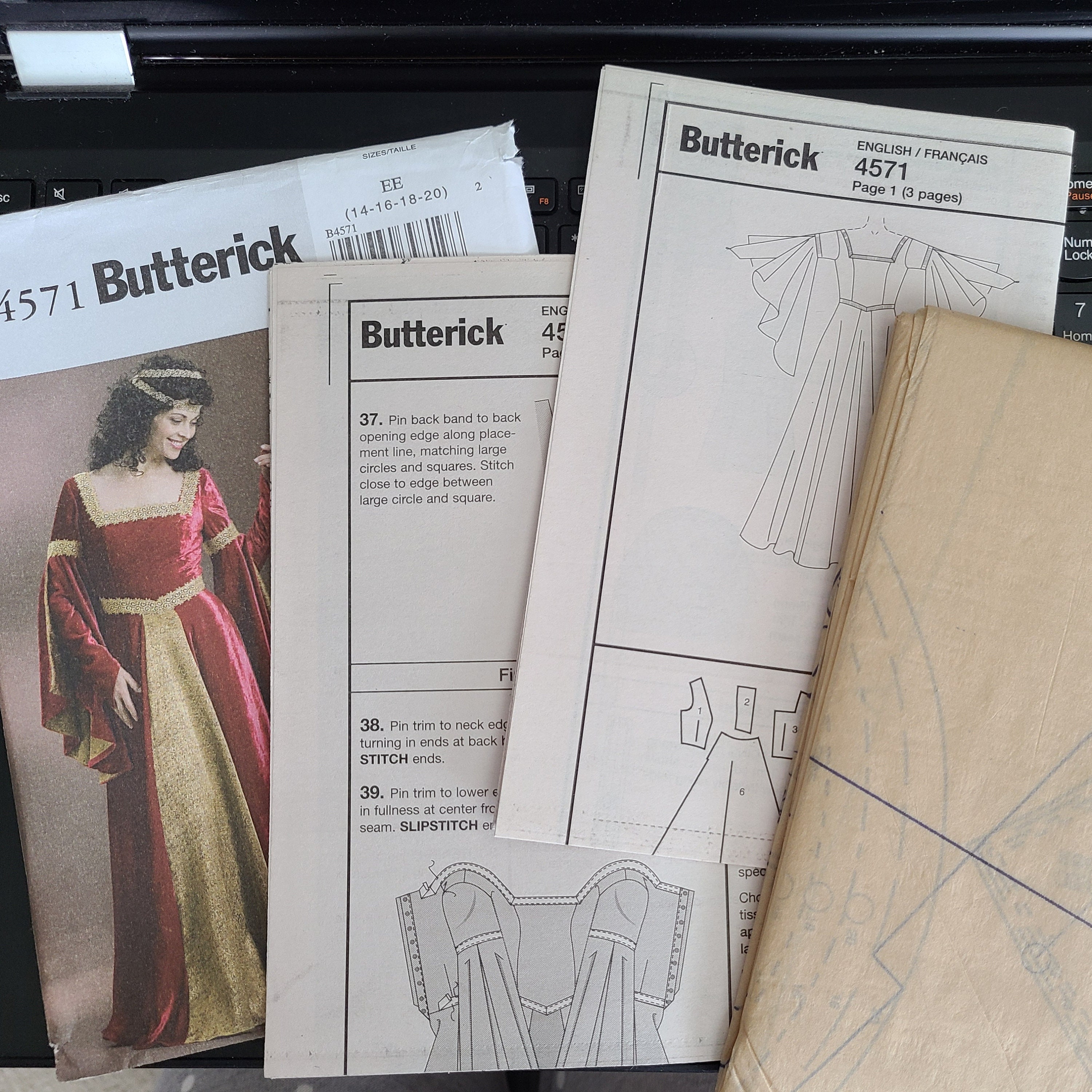 Sewing Pattern Misses' Medieval Early Renaissance Middle Ages Dress ...