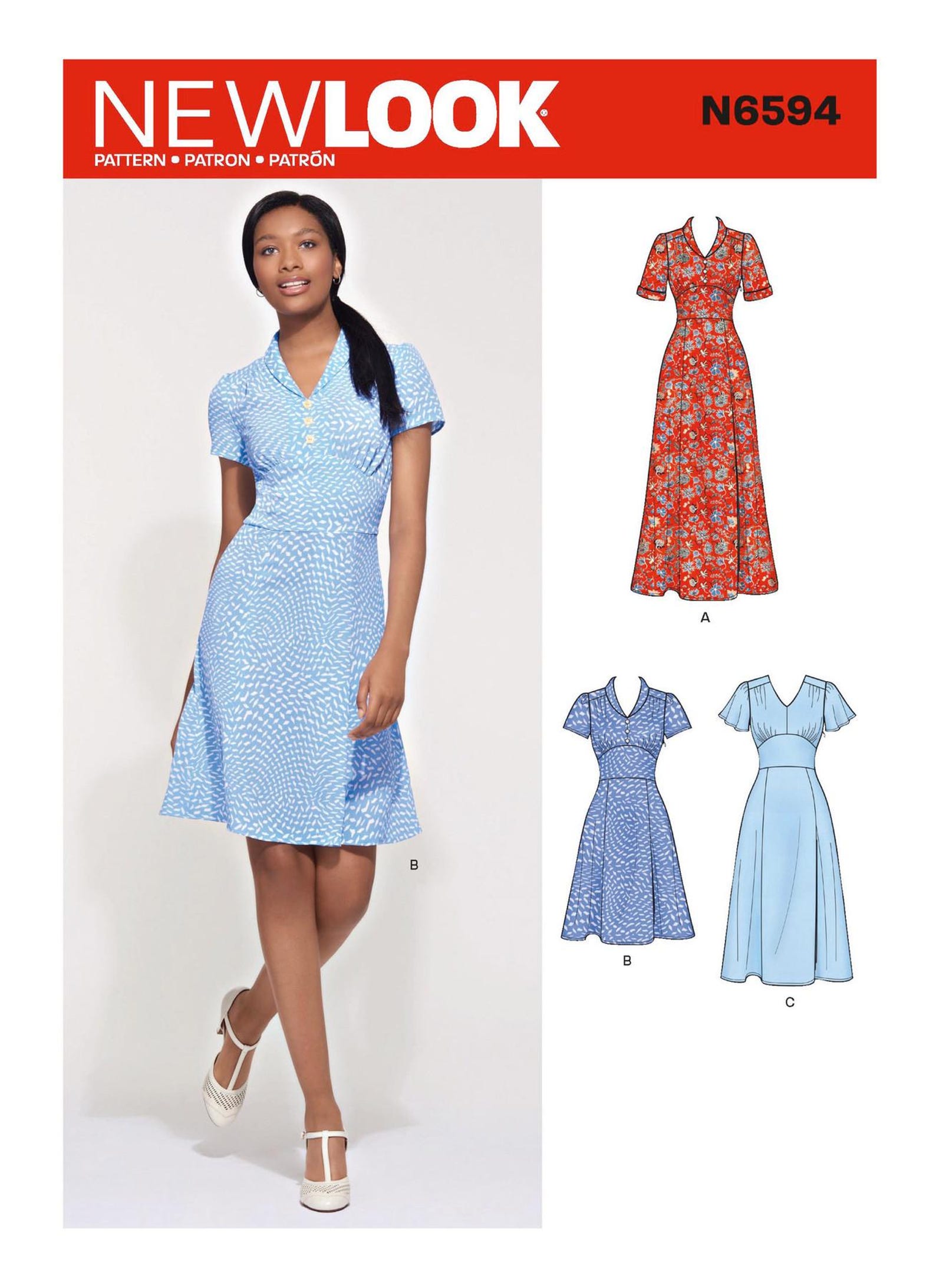 Pattern N6717 Tutorial New Look Sewing Patterns for You to Choose Misses' Dresses Uncut Unused ...