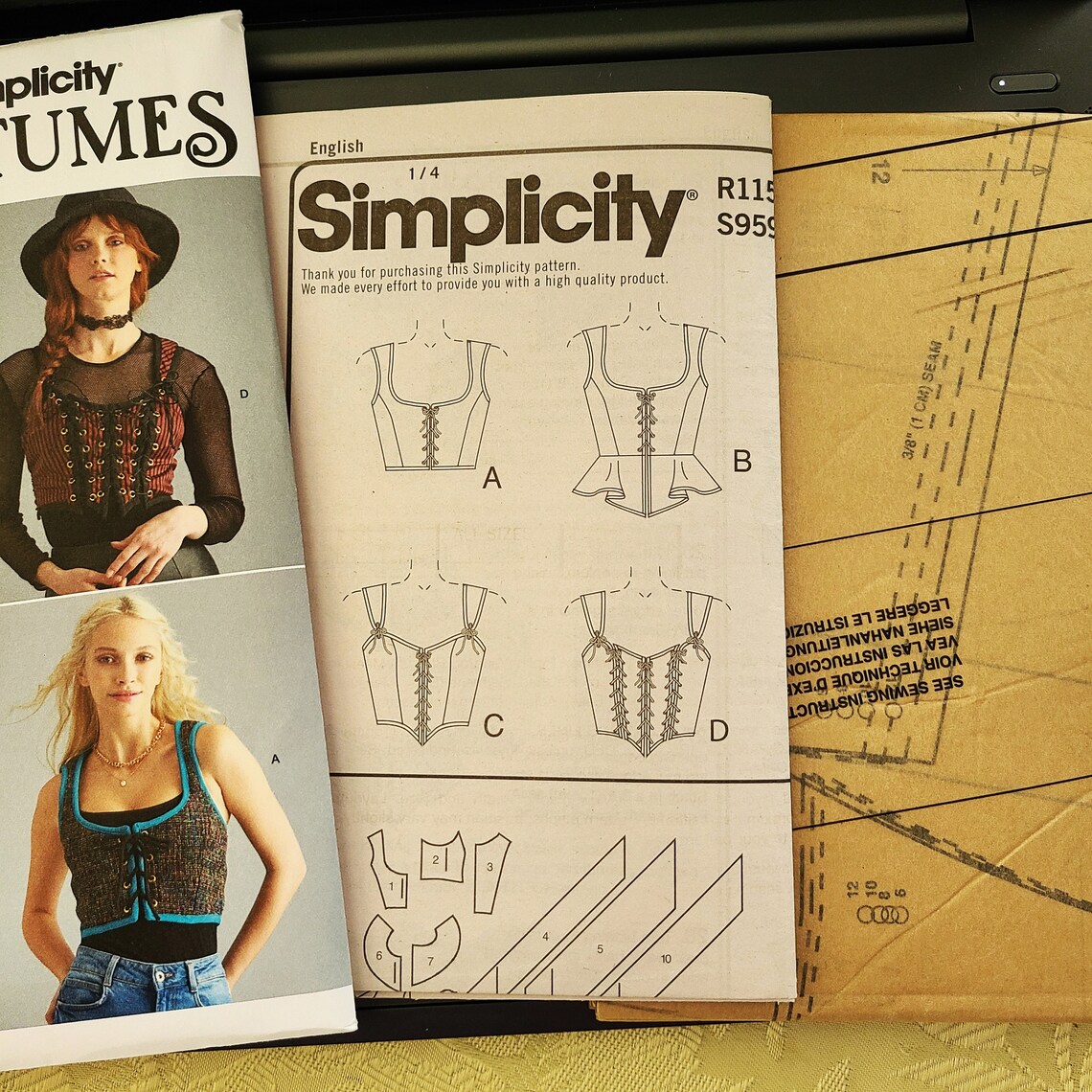 S9592 Sewing Pattern Misses' Corset Historic Modern 4 - Etsy