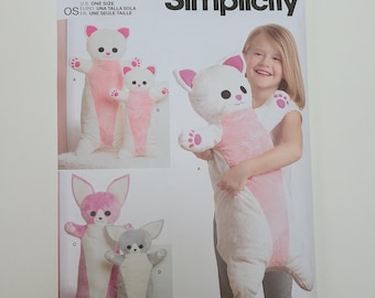 NEW Sewing Pattern Stuffed Plush Animals Body Pillows