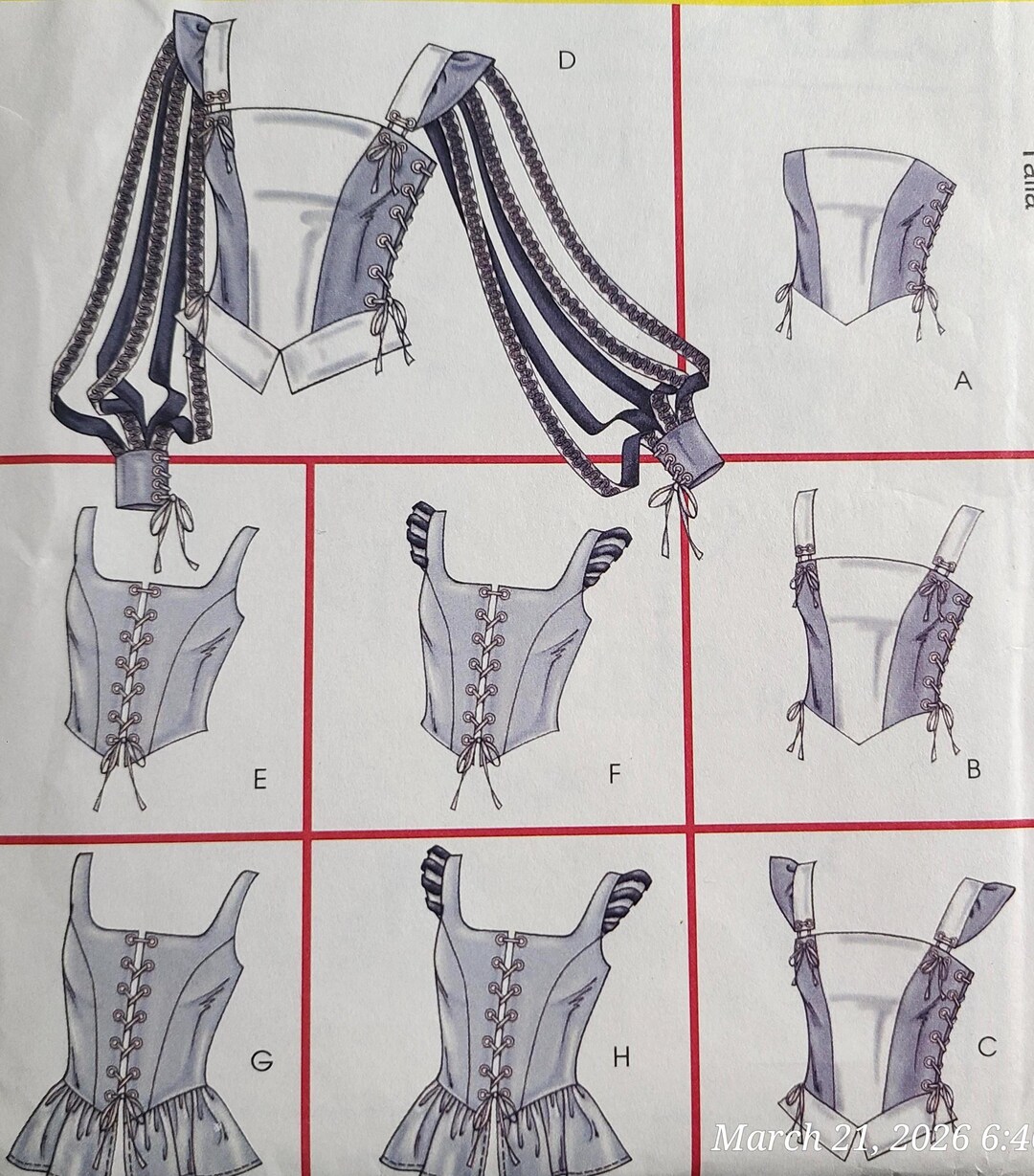 NEW OOP Sewing Pattern Misses' Corset Historic Elizabethan Renaissance ...