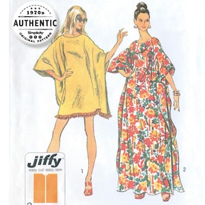 NEW Sewing Pattern Caftan Vintage 1970s Design Simplicity EASY Jiffy